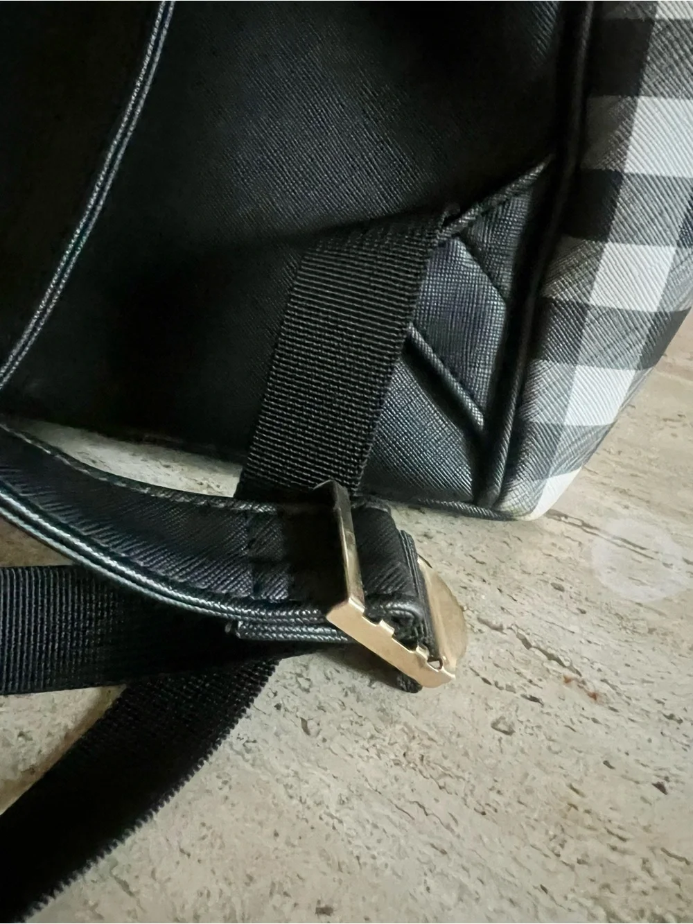 Black & White Check Mini Backpack